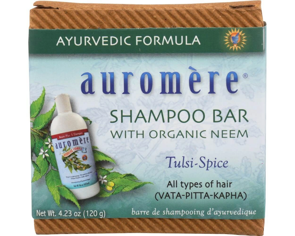 Auromere Organic Neem Tulsi Spice Shampoo Bar, 4.23 Oz